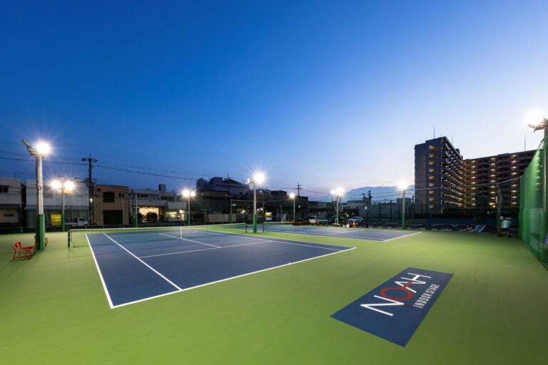 007_東側テニスコート　夕景_9131